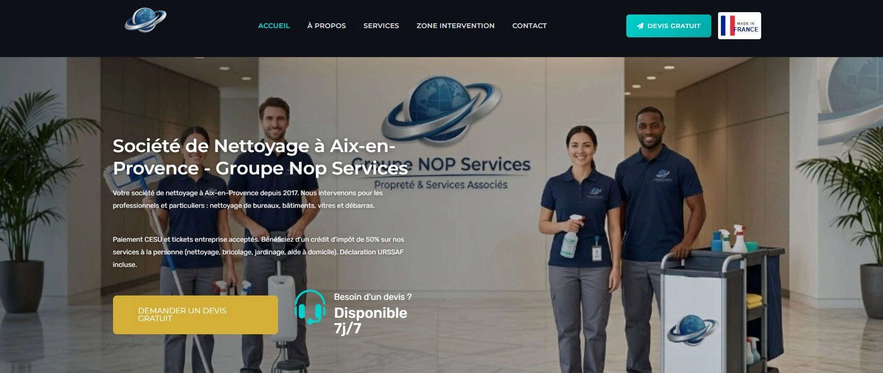 Site web limpeza — página serviços